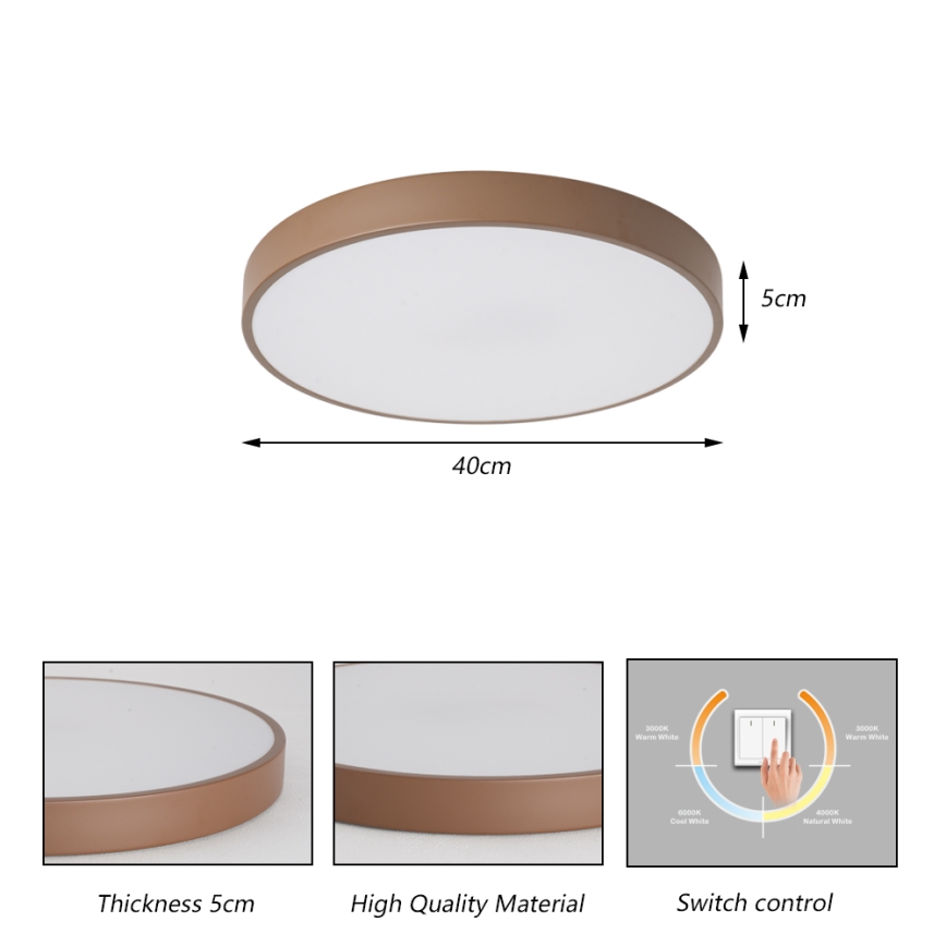 Brilagi - LED laelamp POOL LED/48W/230V 3000/4000/6000K läbimõõt 40 cm pruun