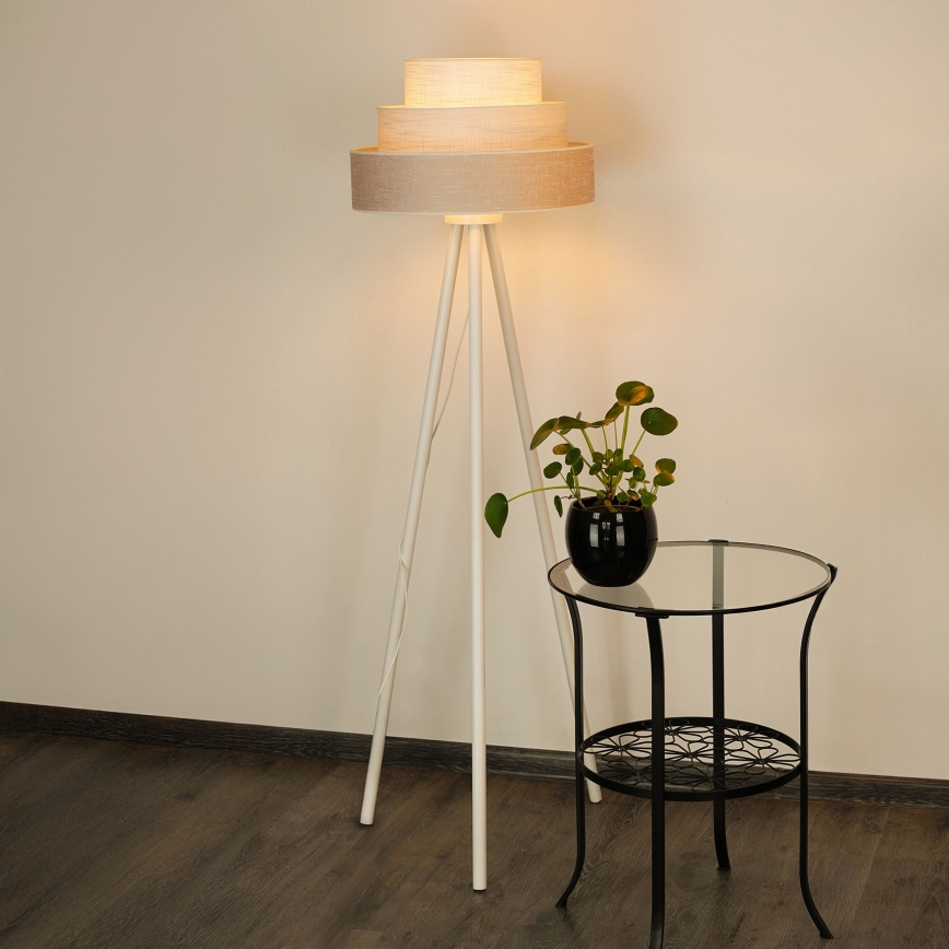 Brilagi - Põrandalamp ALASKA LUNETA 1xE27/15W/230V hall/kreemikas