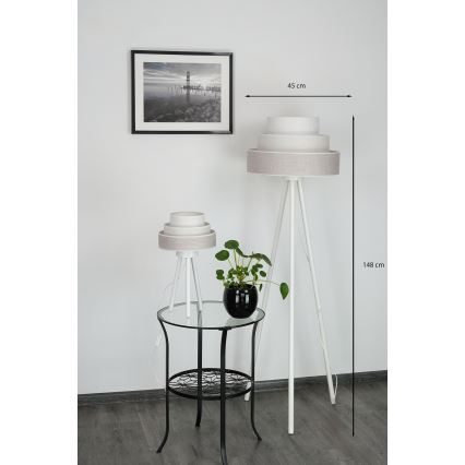 Brilagi - Põrandalamp ALASKA LUNETA 1xE27/15W/230V hall/kreemikas