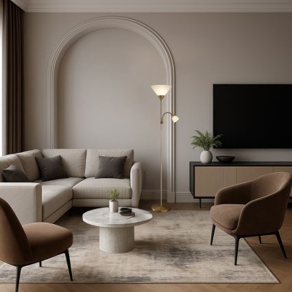 Brilagi - Põrandalamp ARIANA 1xE27/100W/230V + 1xE14/25W kuldne