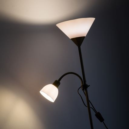 Brilagi - Põrandalamp ARIANA 1xE27/100W/230V + 1xE14/25W kuldne