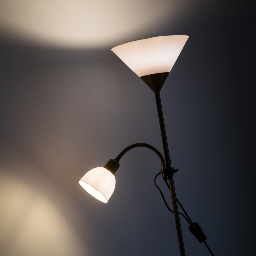 Brilagi - Põrandalamp ARIANA 1xE27/100W/230V + 1xE14/25W kuldne