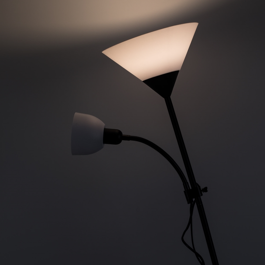 Brilagi - Põrandalamp ARIANA 1xE27/100W/230V + 1xE14/25W must