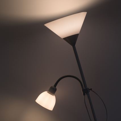 Brilagi - Põrandalamp ARIANA 1xE27/100W/230V + 1xE14/25W valge