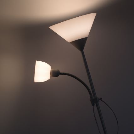 Brilagi - Põrandalamp ARIANA 1xE27/100W/230V + 1xE14/25W valge