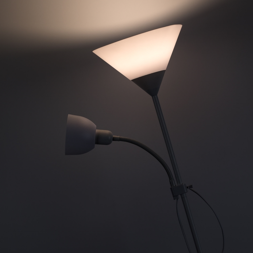 Brilagi - Põrandalamp ARIANA 1xE27/100W/230V + 1xE14/25W valge