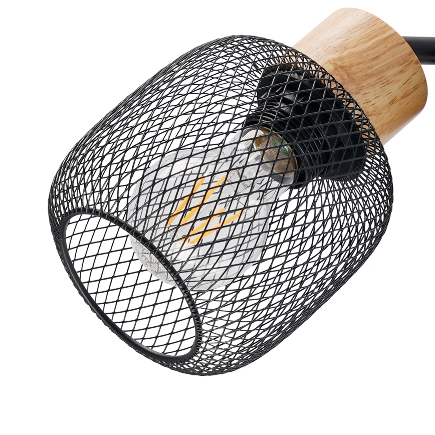 Brilagi - Põrandalamp BASKLITE 3xE27/15W/230V kautšukipuit/must