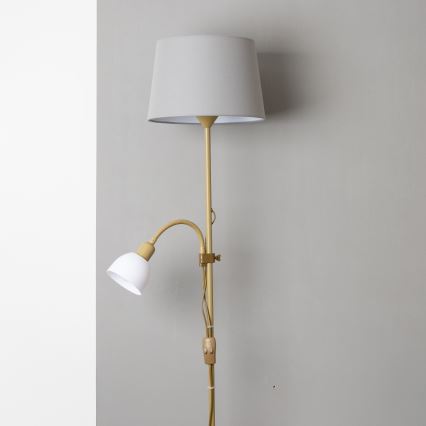 Brilagi - Põrandalamp CERIA 1xE27/100W/230V + 1xE14/25W kuldne/hall