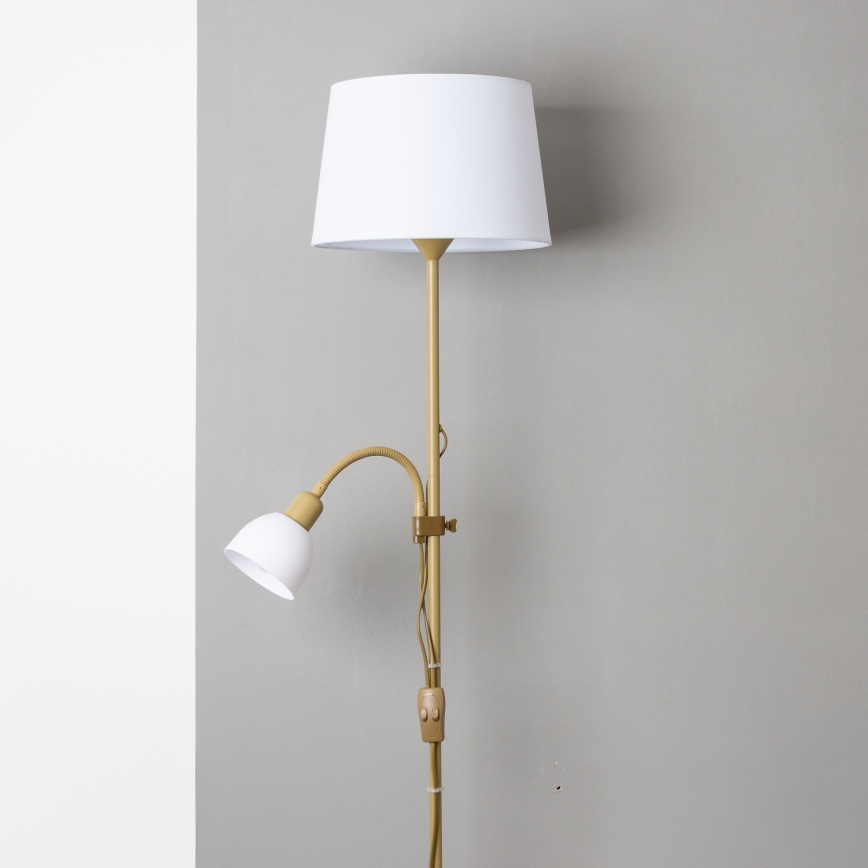 Brilagi - Põrandalamp CERIA 1xE27/100W/230V + 1xE14/25W kuldne/valge