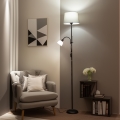 Brilagi - Põrandalamp CERIA 1xE27/100W/230V + 1xE14/25W must/hall