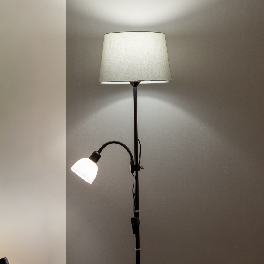 Brilagi - Põrandalamp CERIA 1xE27/100W/230V + 1xE14/25W must/hall