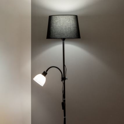Brilagi - Põrandalamp CERIA 1xE27/100W/230V + 1xE14/25W must
