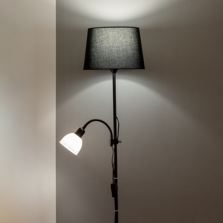 Brilagi - Põrandalamp CERIA 1xE27/100W/230V + 1xE14/25W must