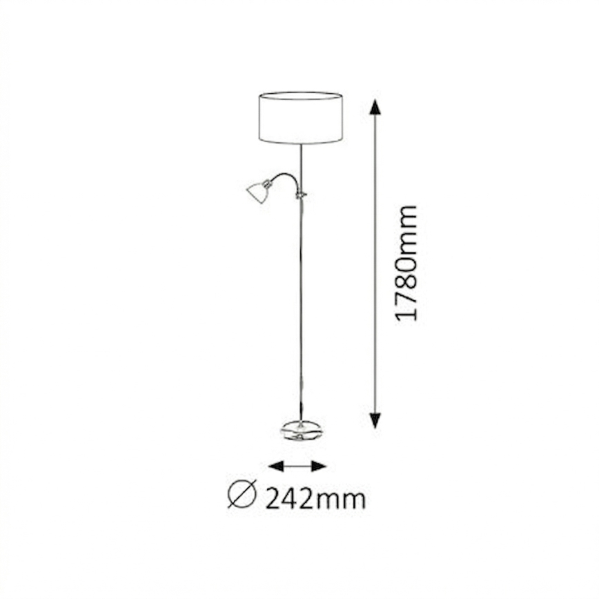Brilagi - Põrandalamp CERIA 1xE27/100W/230V + 1xE14/25W must