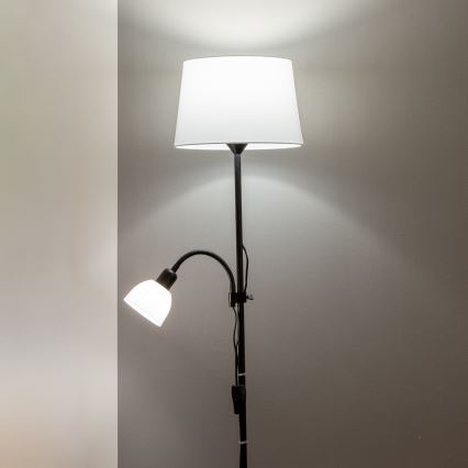 Brilagi - Põrandalamp CERIA 1xE27/100W/230V + 1xE14/25W must/valge