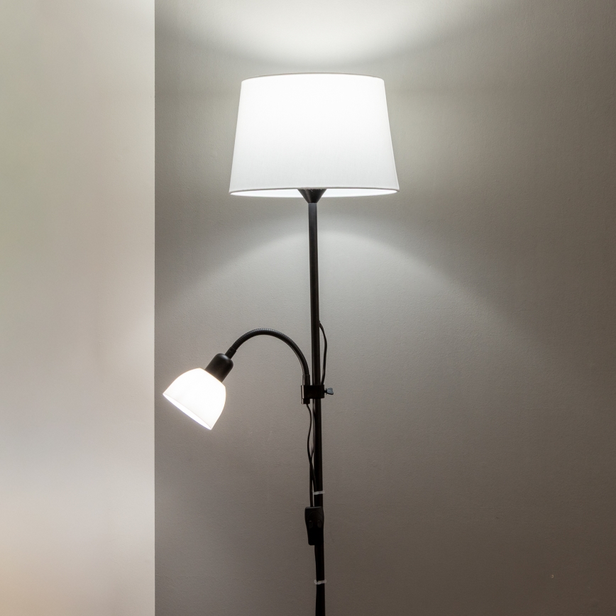 Brilagi - Põrandalamp CERIA 1xE27/100W/230V + 1xE14/25W must/valge