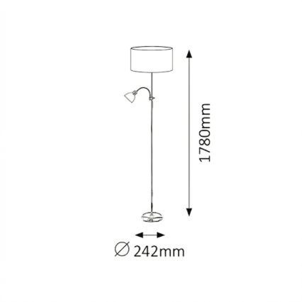 Brilagi - Põrandalamp CERIA 1xE27/100W/230V + 1xE14/25W must/valge