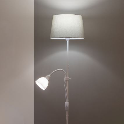 Brilagi - põrandalamp CERIA 1xE27/100W/230V + 1xE14/25W valge/hall