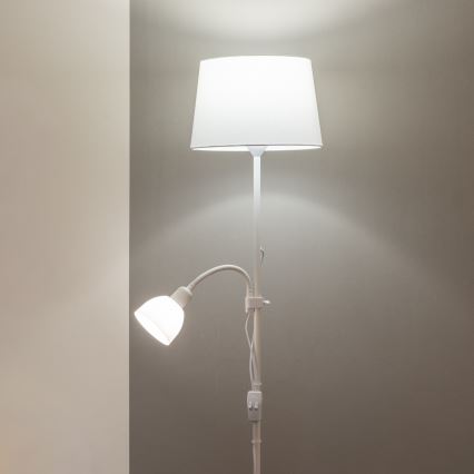 Brilagi - Põrandalamp CERIA 1xE27/100W/230V + 1xE14/25W valge
