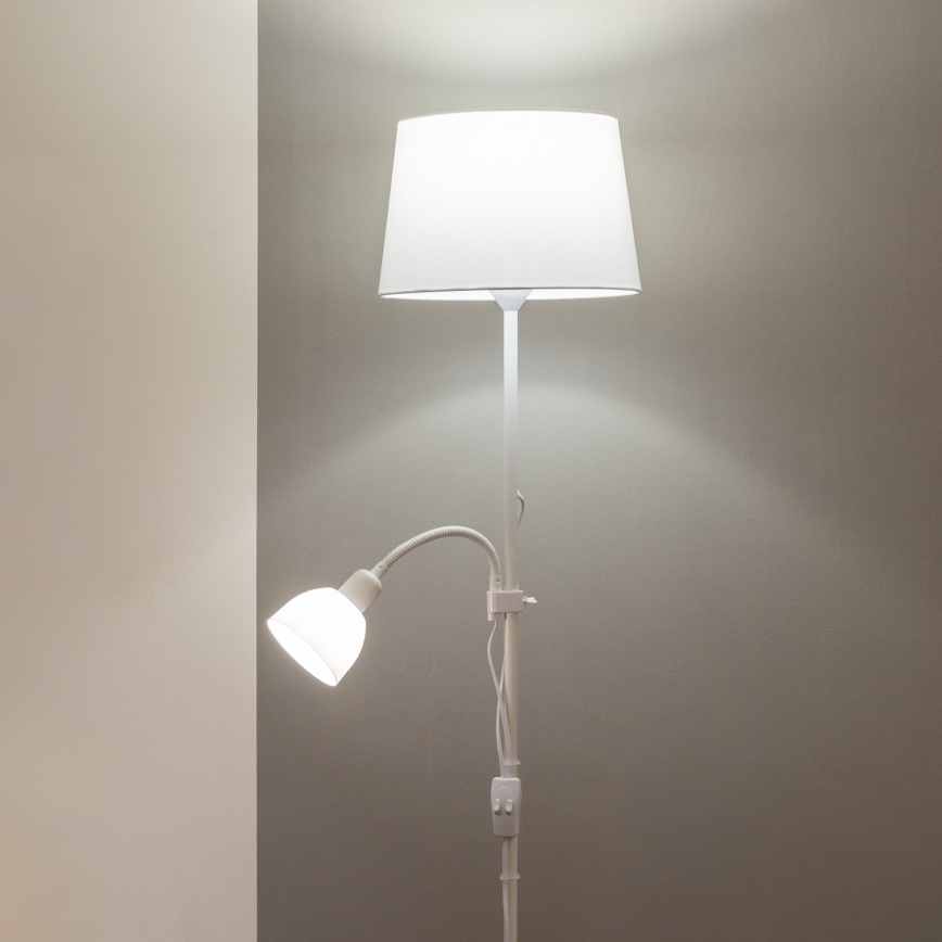 Brilagi - Põrandalamp CERIA 1xE27/100W/230V + 1xE14/25W valge