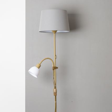 Brilagi - Põrandalamp CERIA 2-ühes 1xE27/100W/230V + 1xE14/25W kuldne/hall