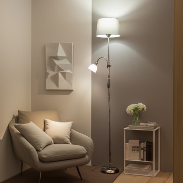 Brilagi - põrandalamp CERIA 2-ühes 1xE27/100W/230V + 1xE14/25W mattkroom/hall