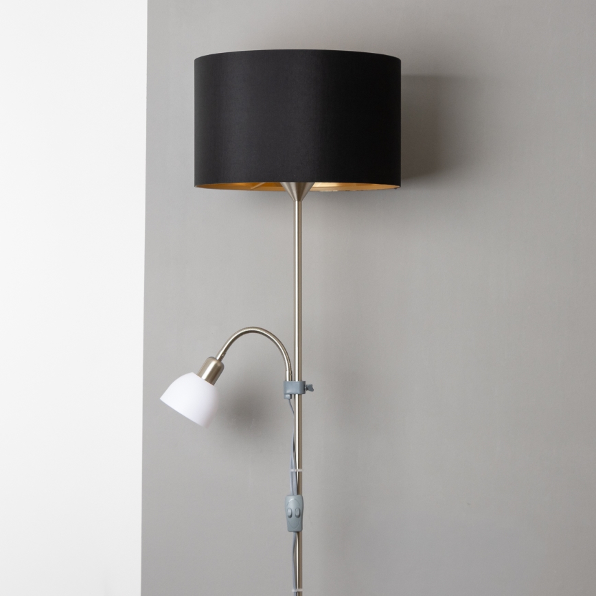 Brilagi - põrandalamp CERIA 2-ühes 1xE27/100W/230V + 1xE14/25W mattkroom/must