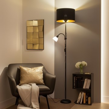 Brilagi - Põrandalamp CERIA 2-ühes 1xE27/100W/230V + 1xE14/25W must