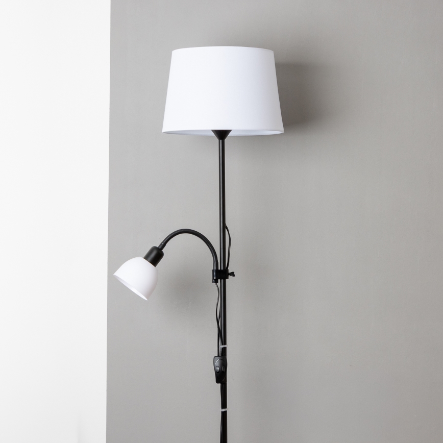 Brilagi - Põrandalamp CERIA 2-ühes 1xE27/100W/230V + 1xE14/25W must/valge