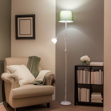 Brilagi - Põrandalamp CERIA 2-ühes 1xE27/100W/230V + 1xE14/25W valge/roheline