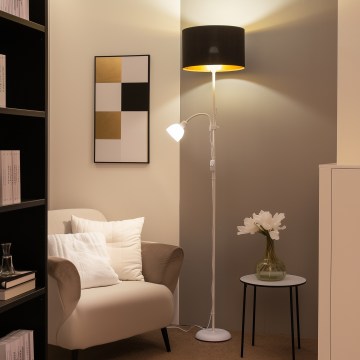 Brilagi - Põrandalamp CERIA 2‑ühes 1xE27/100W/230V + 1xE14/25W valge/must