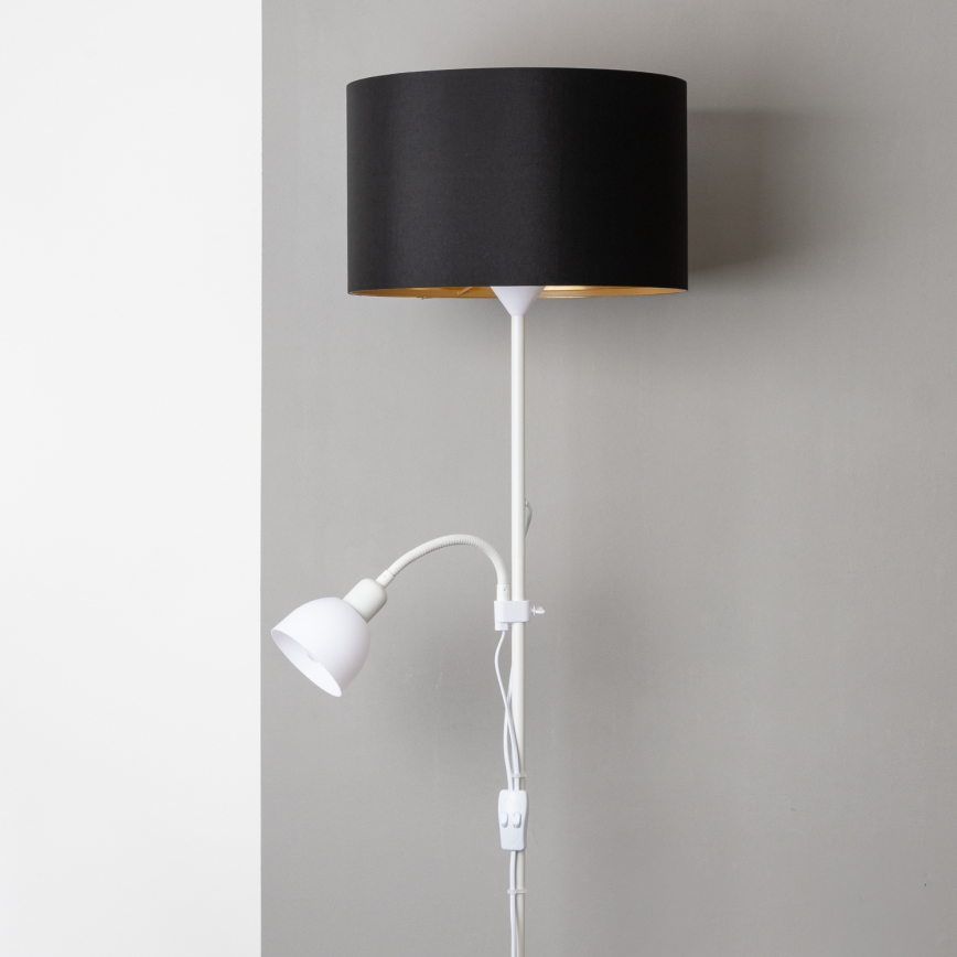 Brilagi - Põrandalamp CERIA 2‑ühes 1xE27/100W/230V + 1xE14/25W valge/must