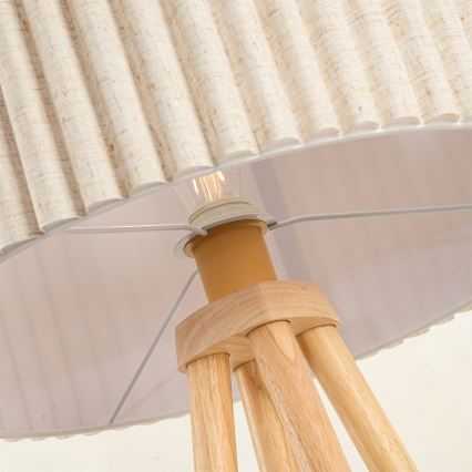 Brilagi - Põrandalamp NORDIC WAVE 1xE27/15W/230V kummipuit/linane