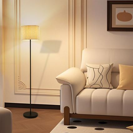 Brilagi - Põrandalamp NORDIC WAVE 1xE27/15W/230V linane/must