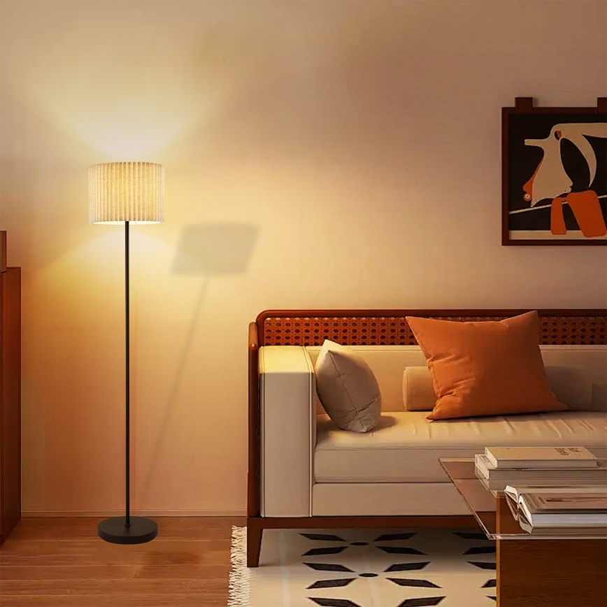 Brilagi - Põrandalamp NORDIC WAVE 1xE27/15W/230V linane/must