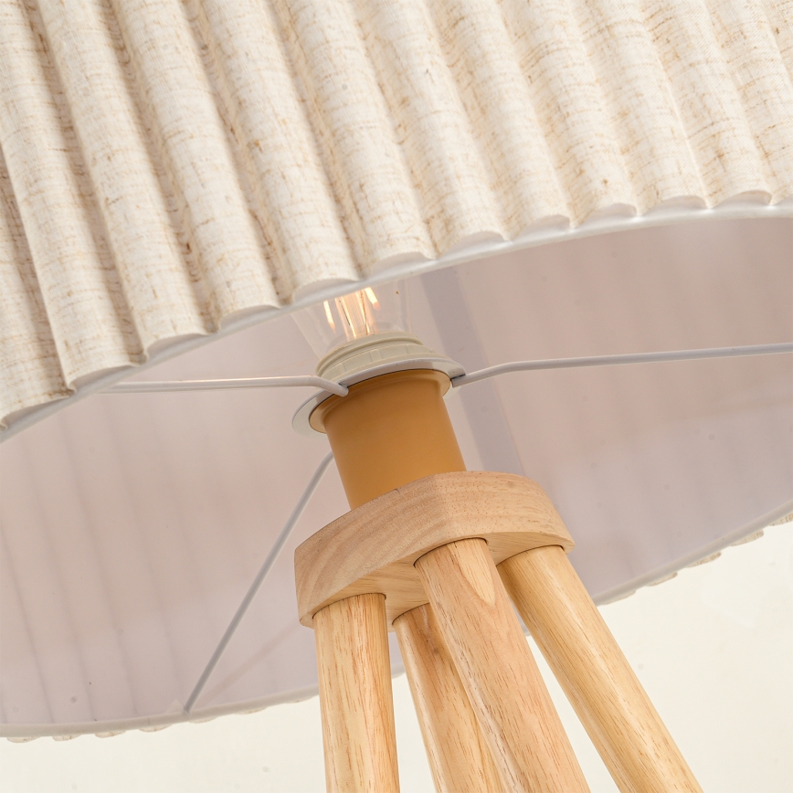 Brilagi - Põrandalamp NORDIC WAVE 1xE27/15W/230V puit/linane