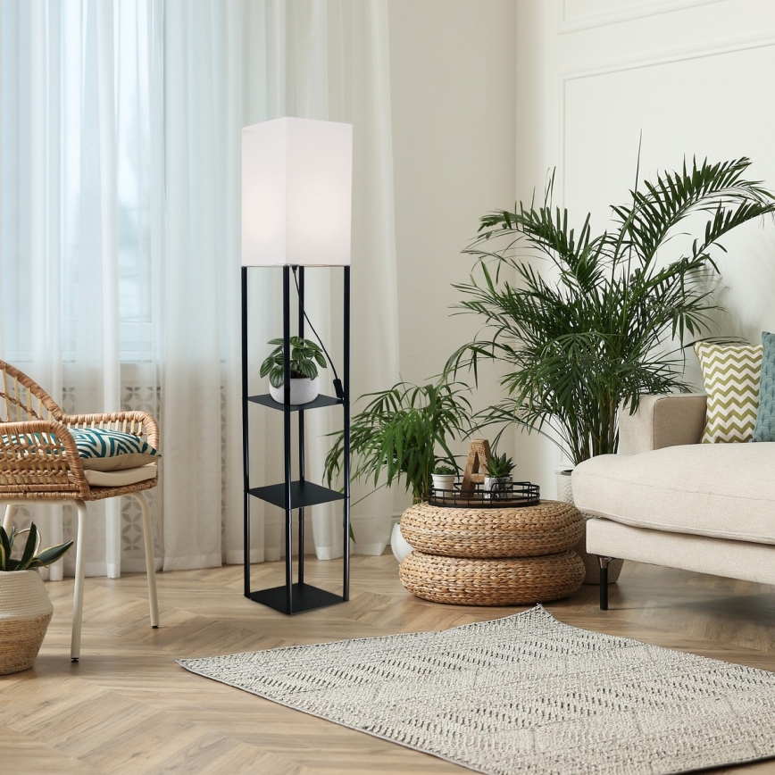 Brilagi - Põrandalamp riiulitega GRADUS 1xE27/40W/230V 150 cm must/valge