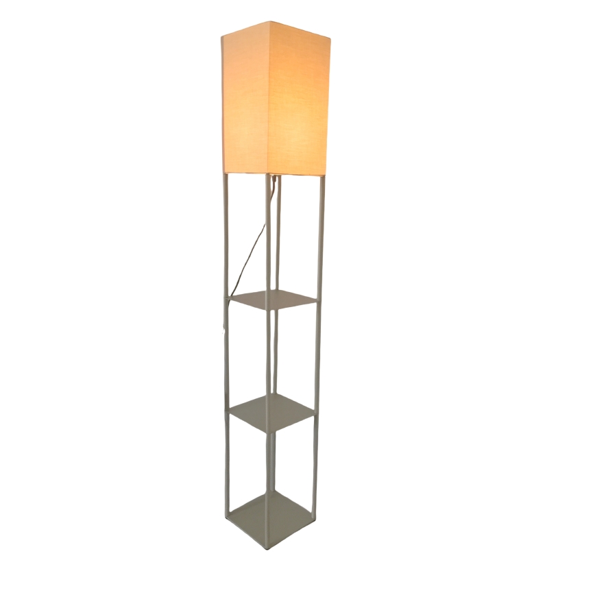 Brilagi - põrandalamp riiulitega GRADUS 1xE27/40W/230V hall/beež