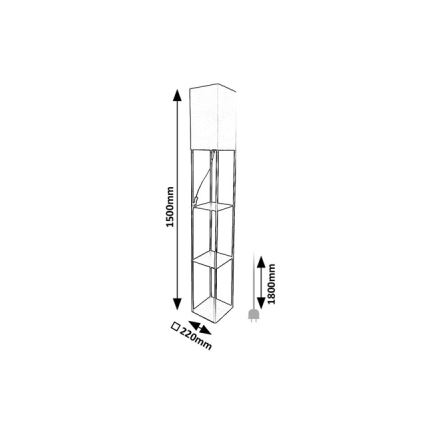 Brilagi - põrandalamp riiulitega GRADUS 1xE27/40W/230V hall/beež