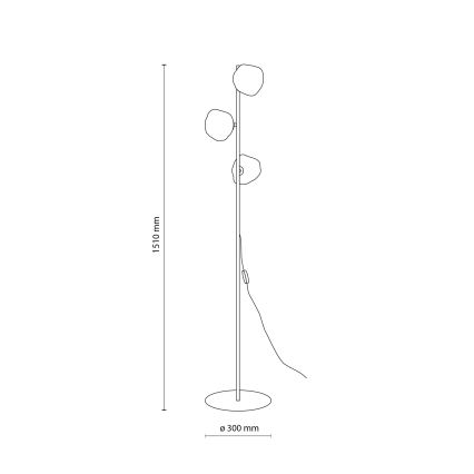 Brilagi - põrandalamp VULCANO 3xG9/8W/230V beež/suitsune beež