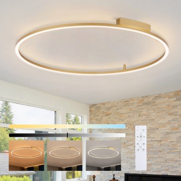 Brilagi - PORTOFINO hämardatav LED-laelamp/85W/230V 3000-6000K läbimõõt 120 cm kuldne + kaugjuhtimispult