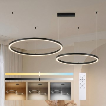Brilagi - PORTOFINO hämardatav LED-ripplühter kaabliga LED/98W/230V 3000-6000K must + kaugjuhtimispult