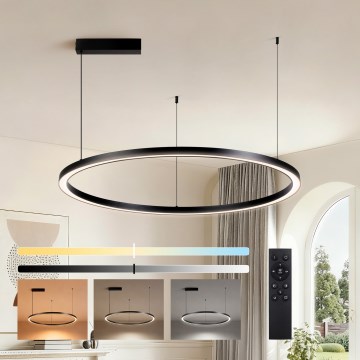 Brilagi - PORTOFINO hämardatav LED-rippvalgusti riputuskaabliga LED/60W/230V 3000-6000K läbimõõt 80 cm must + kaugjuhtimispult