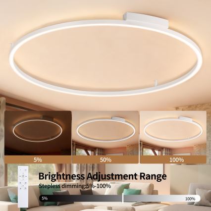 Brilagi - PORTOFINO hämardatav LED-laelamp LED/85W/230V 3000-6000K läbimõõt 120 cm valge + kaugjuhtimispult