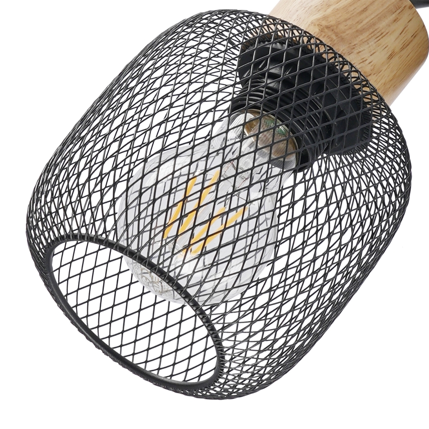 Brilagi - Punktvalgusti BASKLITE 2xE27/15W/230V kummipuu/must