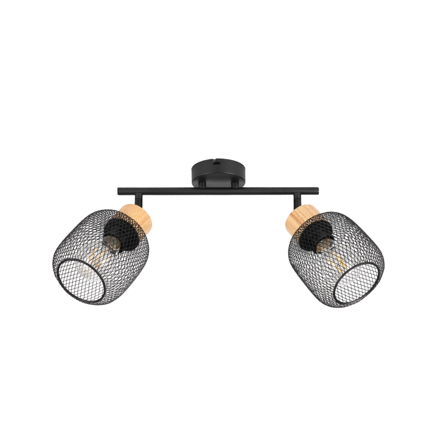 Brilagi - Punktvalgusti BASKLITE 2xE27/15W/230V kummipuu/must