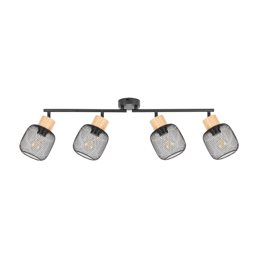 Brilagi - Punktvalgusti BASKLITE 4xE27/15W/230V kummipuit/must