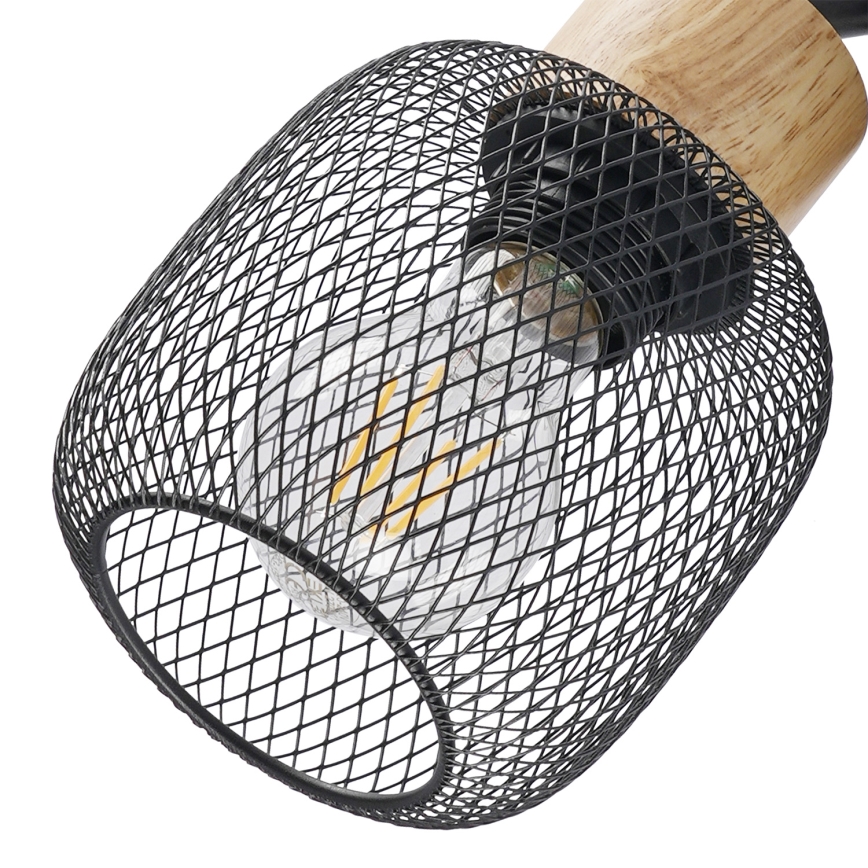 Brilagi - Punktvalgusti BASKLITE 4xE27/15W/230V kummipuit/must