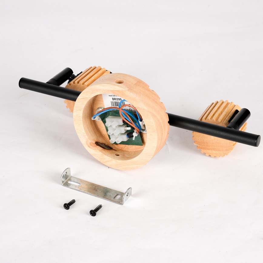 Brilagi - punktvalgusti HYGGE 2xE14/15W/230V puit/suitsuhall