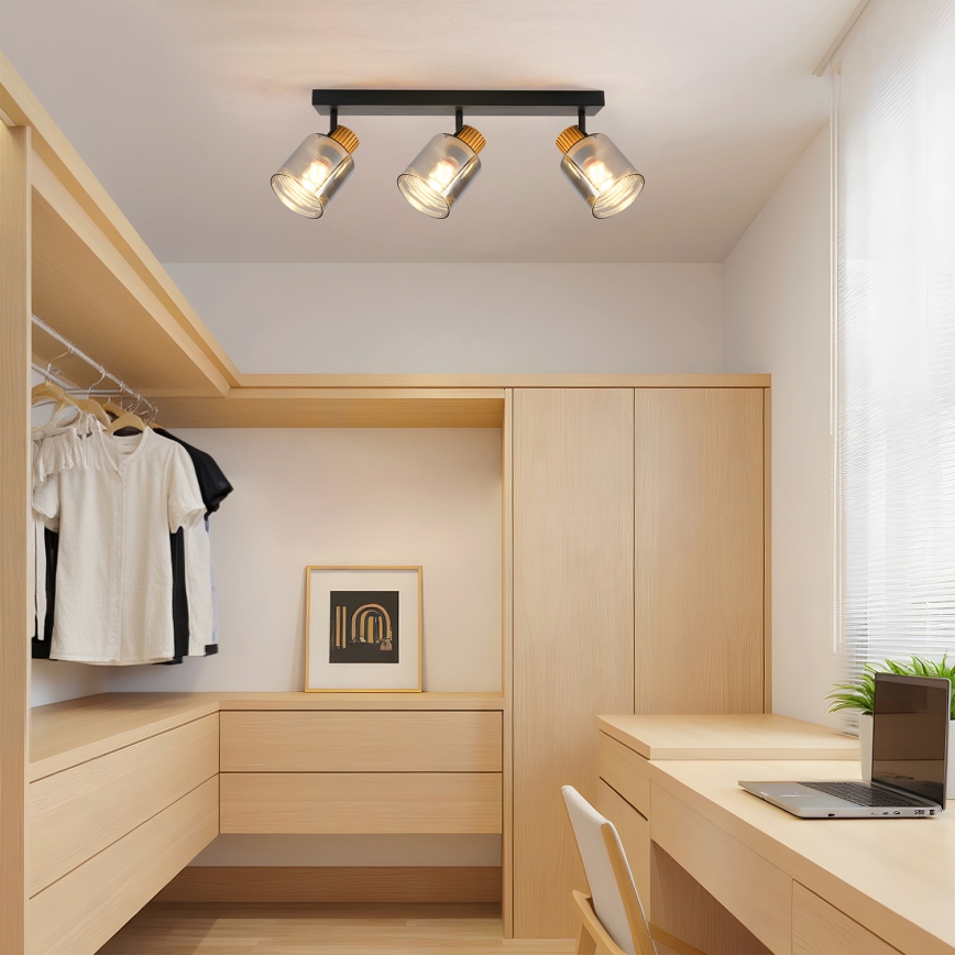 Brilagi - Punktvalgusti HYGGE 3xE14/15W/230V must/suitsune